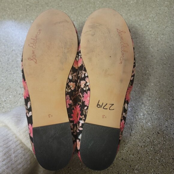 Sam Edelman Felicia Floral Ballet Flats Black/Pink US 8.5M EU 38.5 - Picture 9 of 10